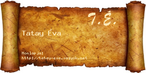Tatay Éva névjegykártya